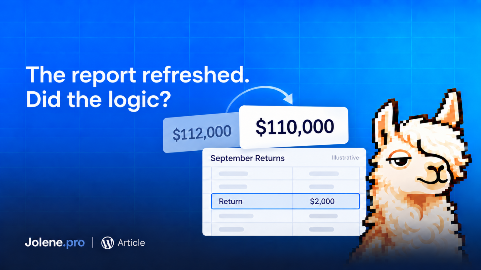 Illustrative spreadsheet showing September net sales falling from $112,000 to $110,000 after an additional $2,000 return.